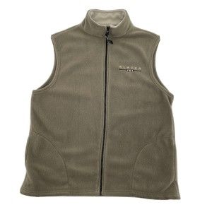 Vintage Embroidered Alaska Fleece Full Zipper Vest Mens Size XL Made In USA